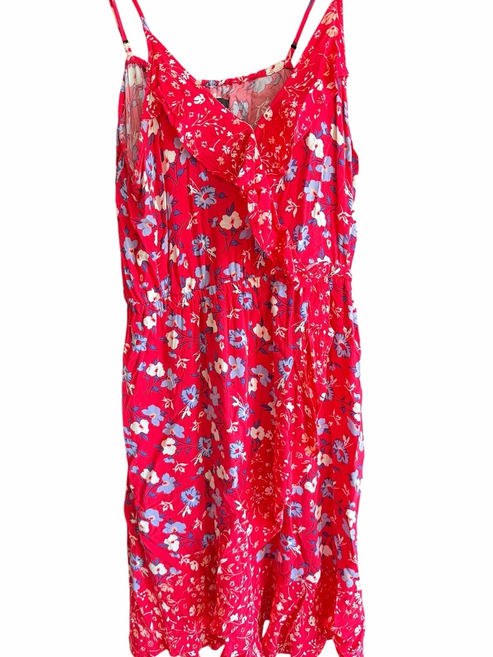 ABS Collection - Red Floral Spaghetti-Strap Sundress - Size Medium - Picture 4 of 8